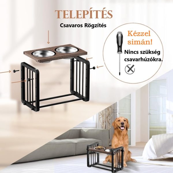 Állítható megemelt Kutya etető-itató készlet - Image 3