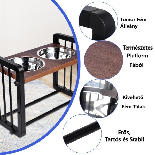 Állítható megemelt Kutya etető-itató készlet - Image 4