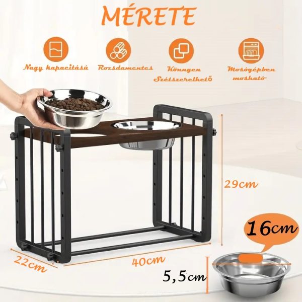 Állítható megemelt Kutya etető-itató készlet - Image 5