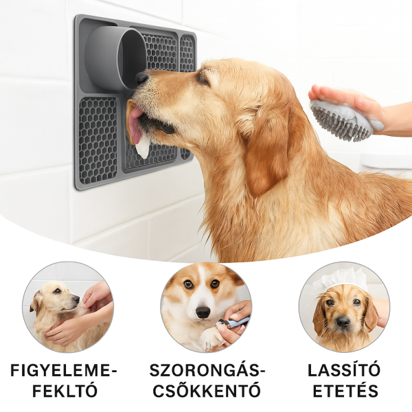 Prémium Kutya Evéslassító Nyalószőnyeg – 6 az 1-ben